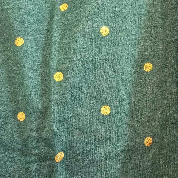 Lane Bryant Polka Dot Long Sleeve T-Shirt - Green with Gold Dots - Picture 2 of 6